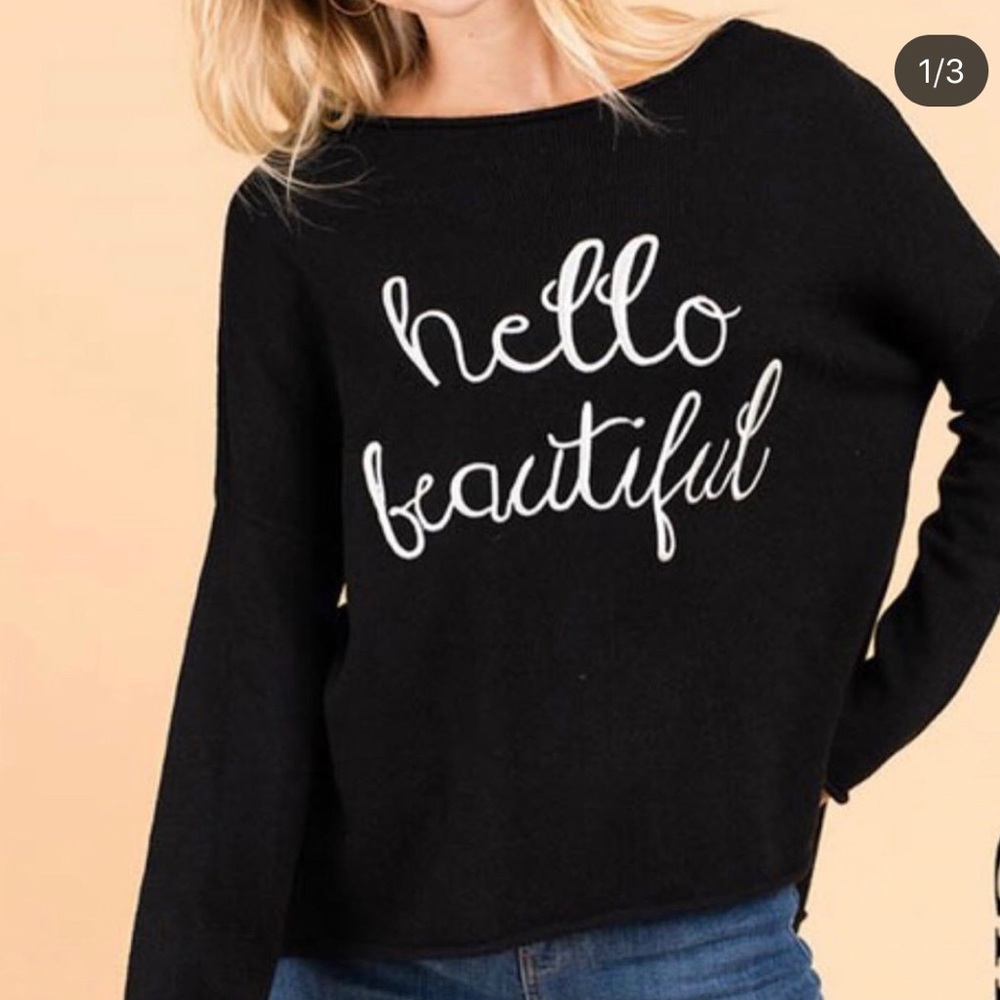 Graphic sweater ... hello beautiful